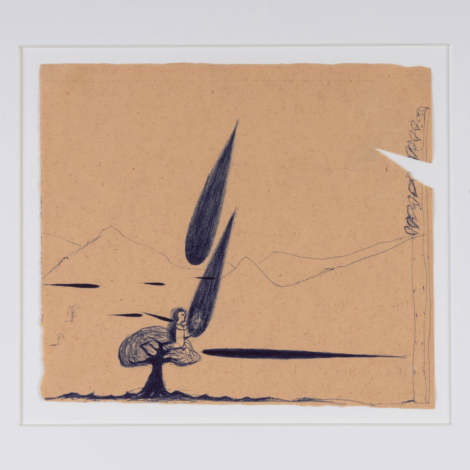 Enzo Cucchi (b. 1949): Untitled: Enzo Cucchi (b. 1949): Untitled Ink on paper, 1988, signed 'Enzo Cucchi' and dated on the reverse. 7 3/4 x 8 5/8 in. (sheet), unframed. Collection of Donald Baechler.