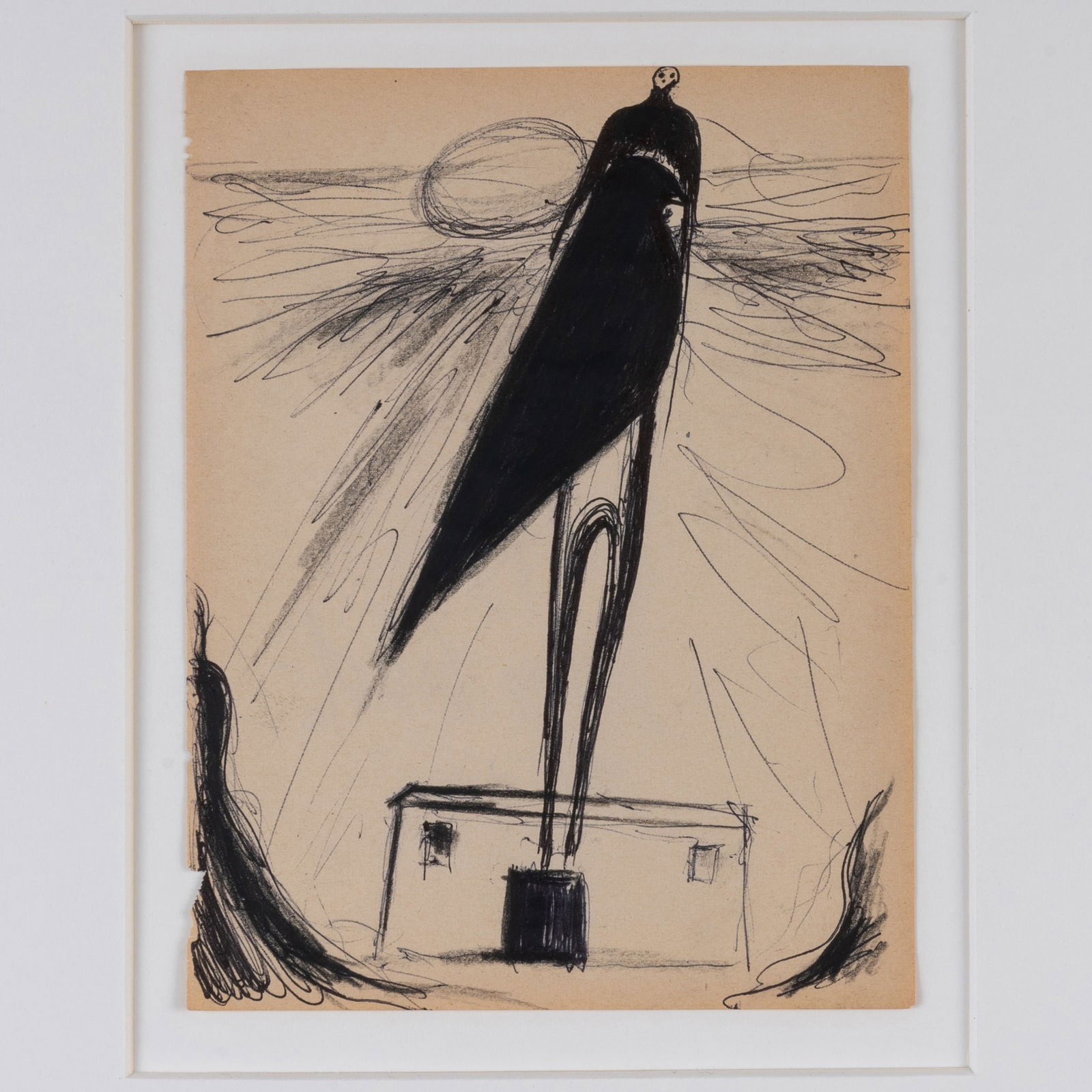 Enzo Cucchi (b. 1949): Untitled: Enzo Cucchi (b. 1949): Untitled Ink on paper, 1993, signed 'Enzo Cucchi' and dated on the reverse. 6 7/8 x 5 1/4 in. (sheet), unframed. Collection of Donald Baechler.