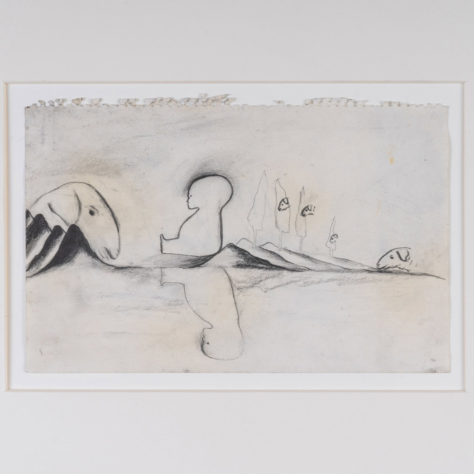 Enzo Cucchi (b. 1949): Untitled: Enzo Cucchi (b. 1949): Untitled Pencil on paper, 1990, signed 'Enzo Cucchi' and dated on the reverse. 6 1/2 x 9 1/2 in. (sheet), unframed. Collection of Donald Baechler.