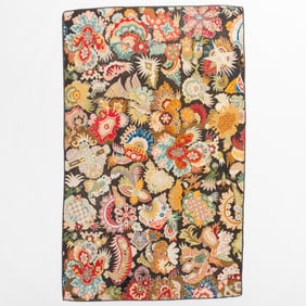 French Bizarre Floral Needlepoint Carpet