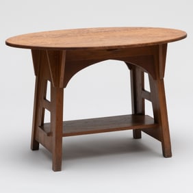 Limbert, Grand Rapids and Holland Oak Cutout Table no. 146