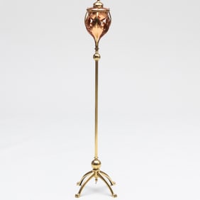 W.A.S. Benson Copper and Brass Floor Lamp, Stamped