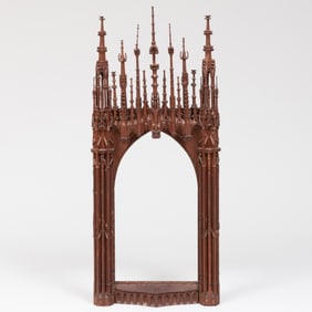 Neo-Gothic Carved Oak Frame