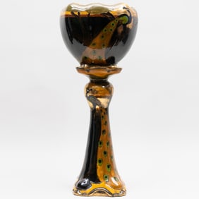 Thomas Forester & Sons Pottery Peacock Jardinière and Stand