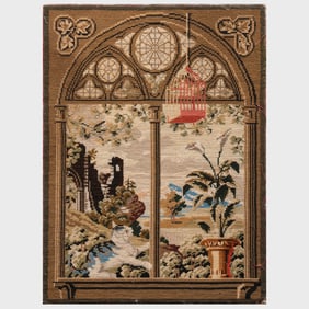 Victorian Needlework Panel