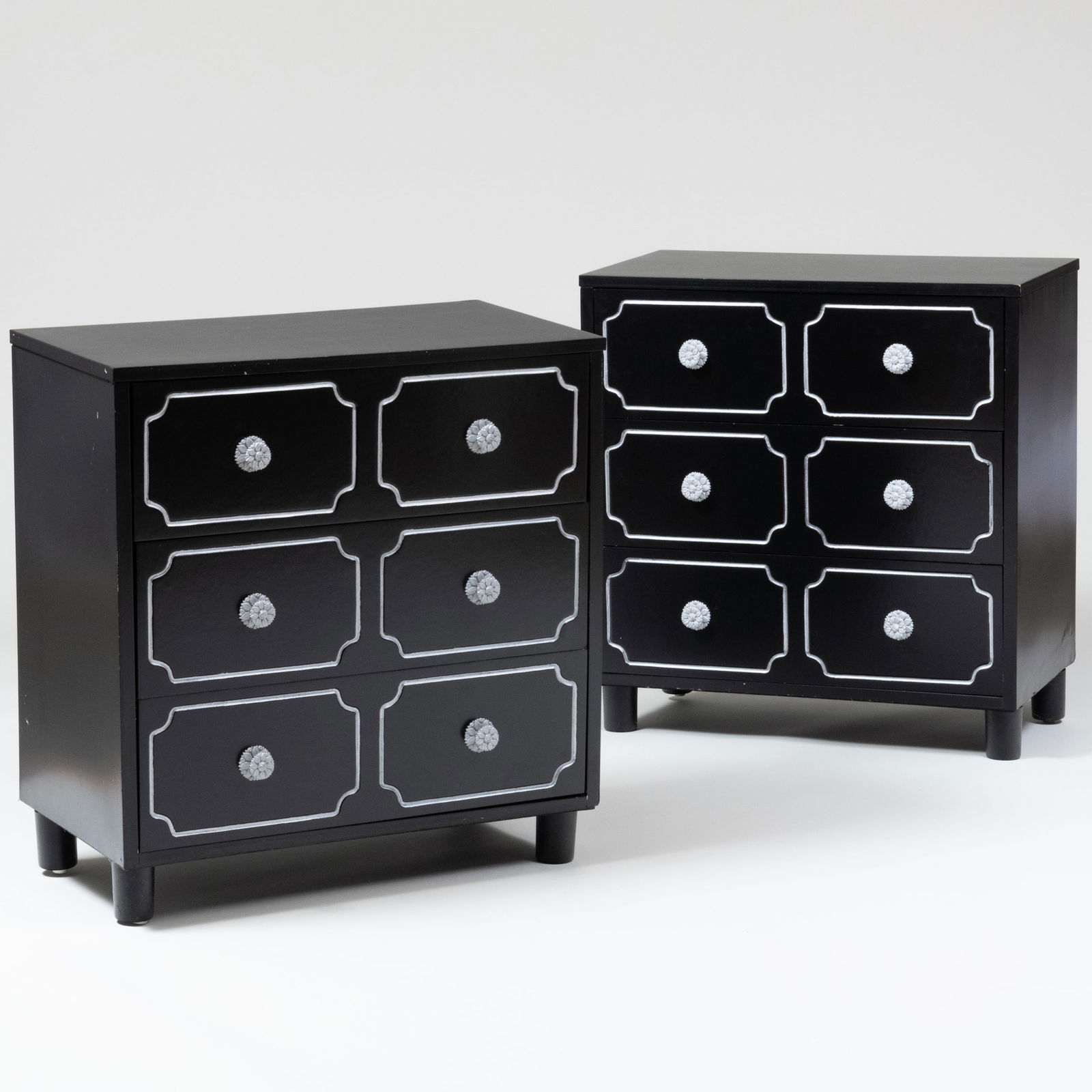 Pair of Ebonized Small Chests of Drawers (1 of 9)