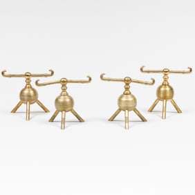 Set of Four Christopher Dresser Brass Fire Tool Rests