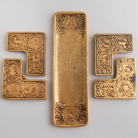 Tiffany Gilt-Bronze 'Zodiac' Part Desk Set