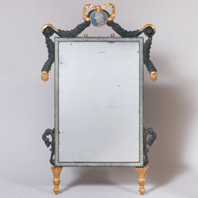 Italian Neoclassical Style Painted and Parcel-Gilt Mirror