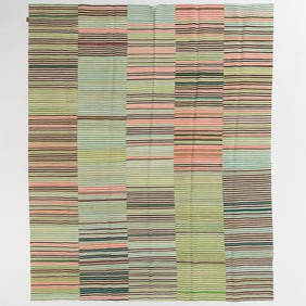 Striped Wool Flatweave Carpet