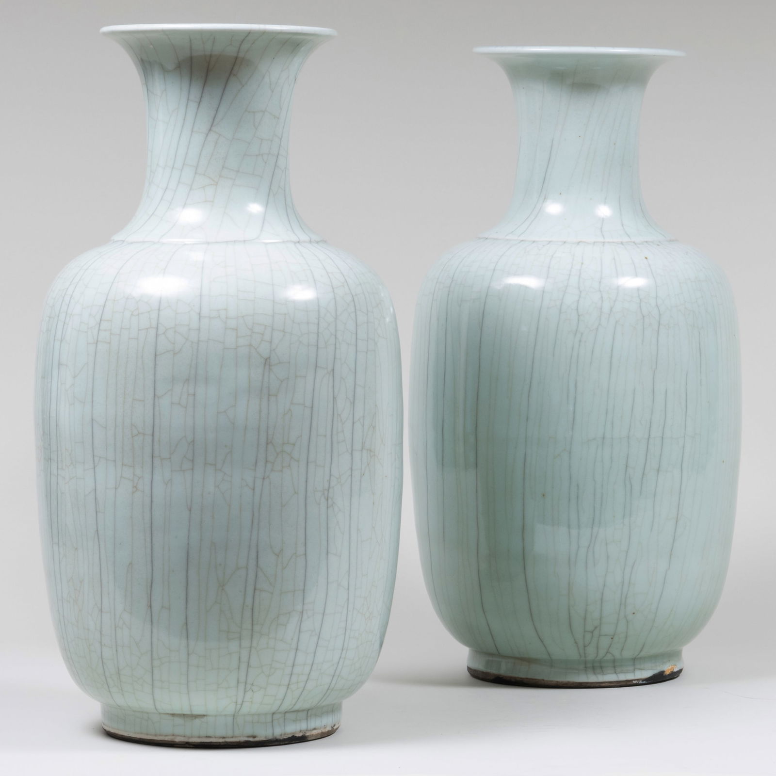 Pair of Modern Celadon Crackle Glazed Porcelain Vases (1 of 12)
