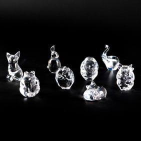 Group of Six Steuben Glass Hand Coolers