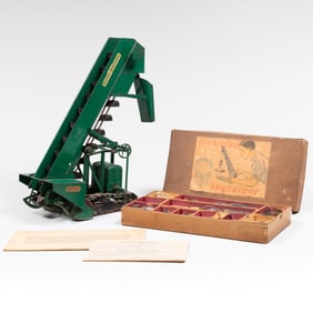 Barber Greene Painted Metal Digger Model and a Derkleine Ingenieur Crane Building Set