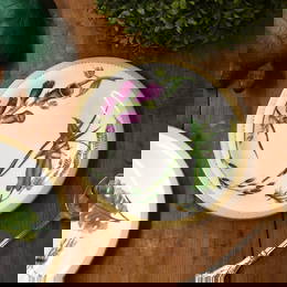Group of Flower Decorated Plates