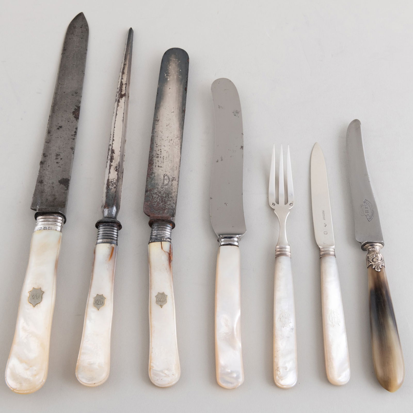 French Silver and Mother-of-Pearl Fruit Service (1 of 6)