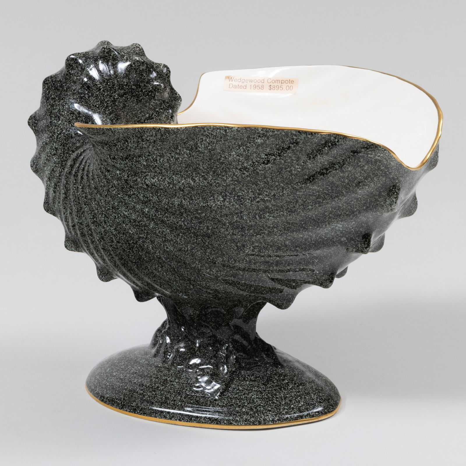 Wedgwood 'Variegated' Faux Porphyry Ground Creamware Nautilus Shell Compote (1 of 7)