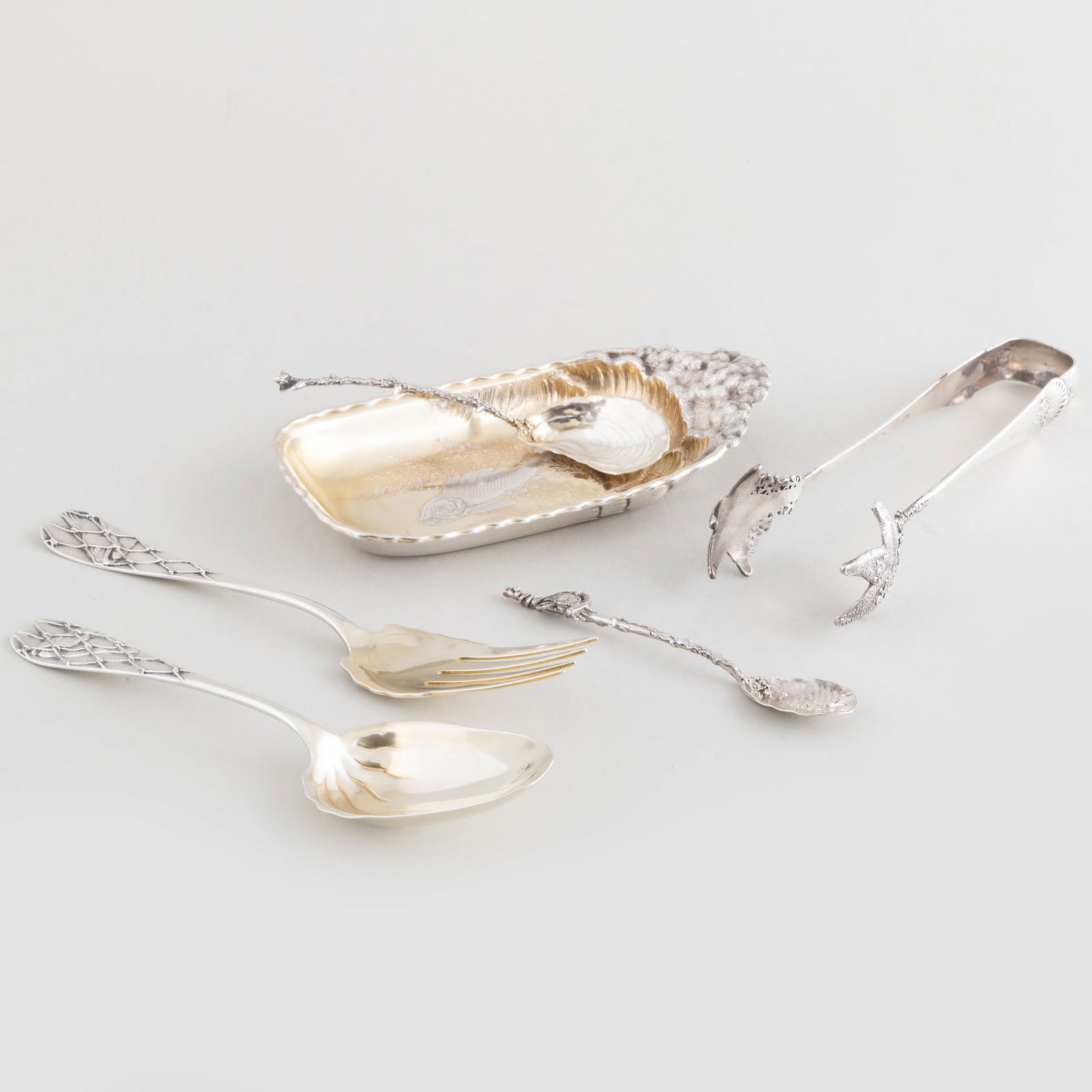 Group of Six American Silver Marine Themed Servers (1 of 15)