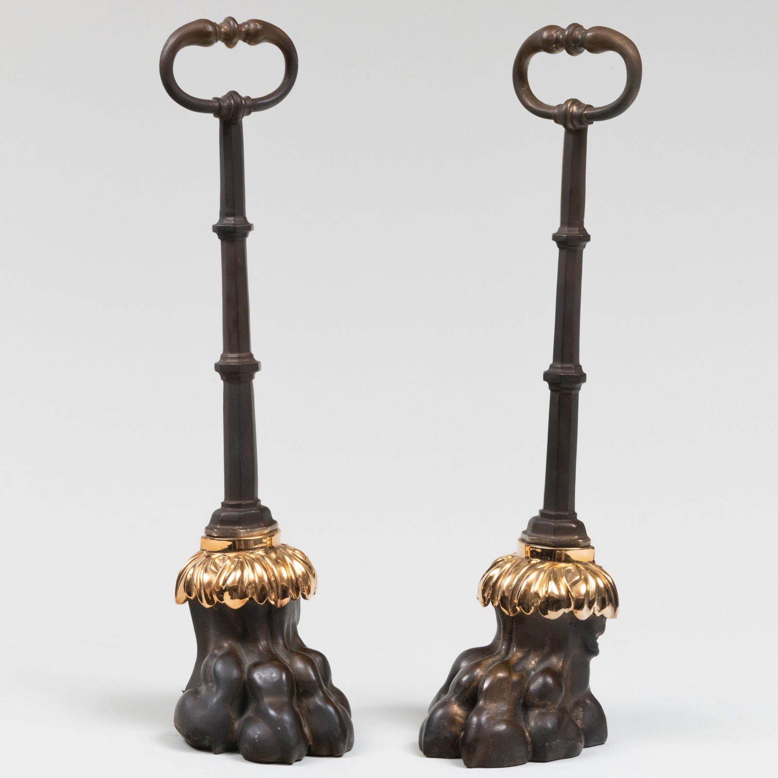 Pair of Regency Style Gilt and Patinated Bronze Doorstops (1 of 7)