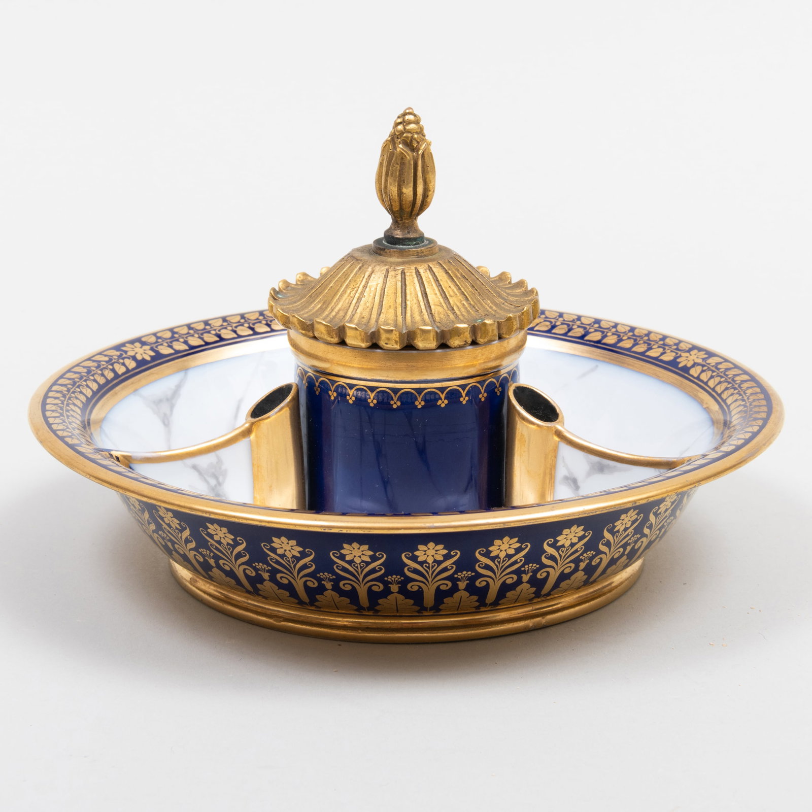 Sevres Cobalt Ground Porcelain Inkwell (1 of 7)