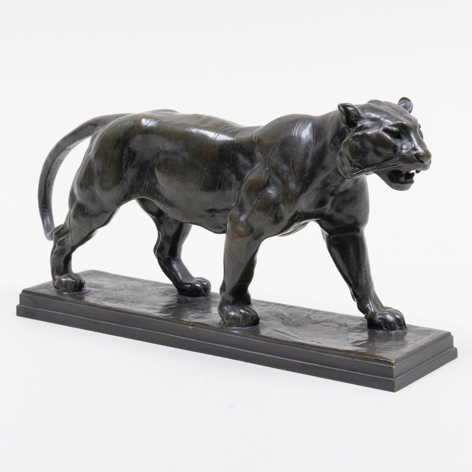 After Antoine Louis Barye (1796-1875): The Walking Tiger: After Antoine Louis Barye (1796-1875): The Walking Tiger Bronze, date of cast unknown, inscribed 'Barye' and with the F. Barbedienne Fondeur Paris and France marks on the base, numbered 11176 on the u