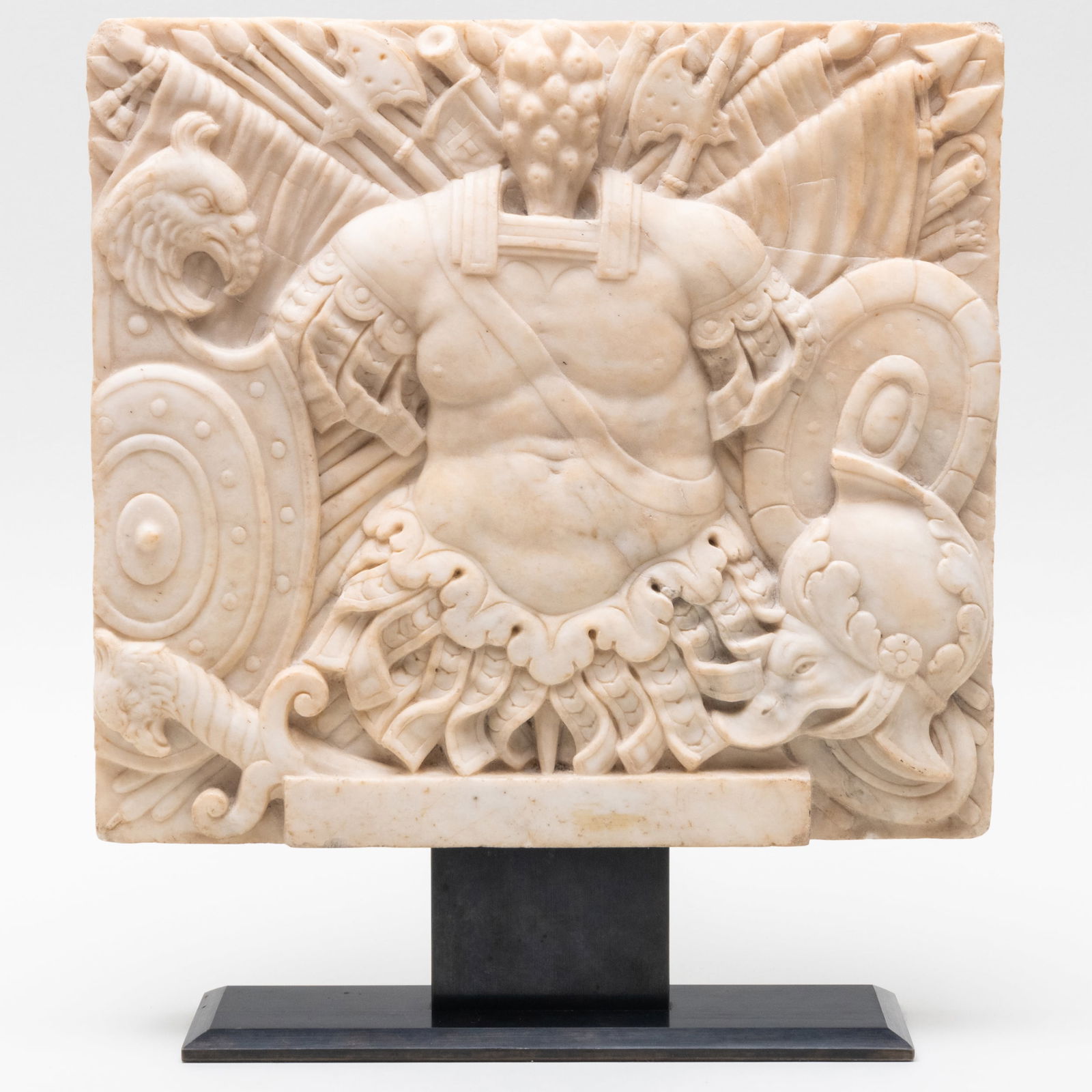 French Carved Marble Military Trophy (1 of 7)