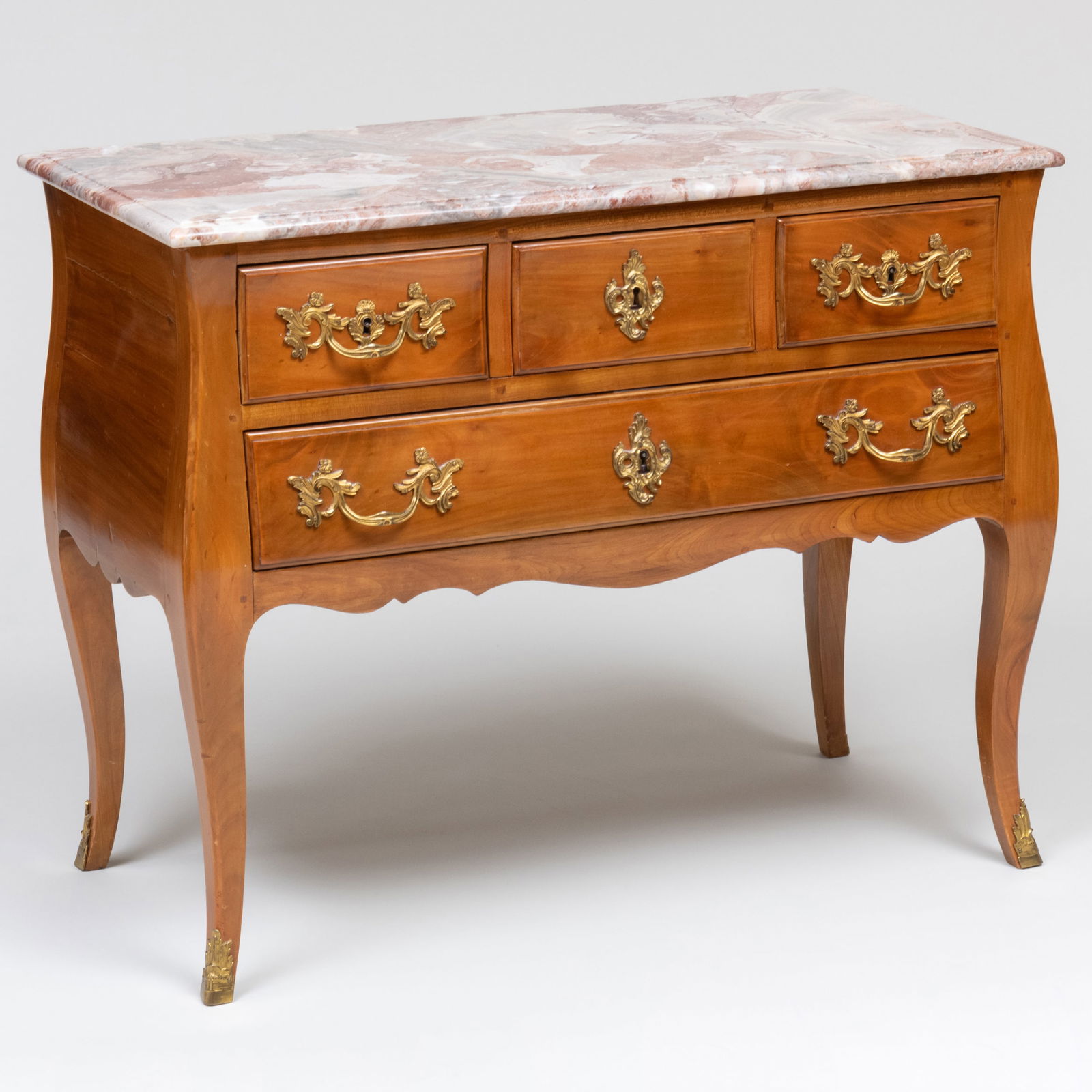 Louis XV Provincial Ormolu-Mounted Fruitwood Commode (1 of 13)