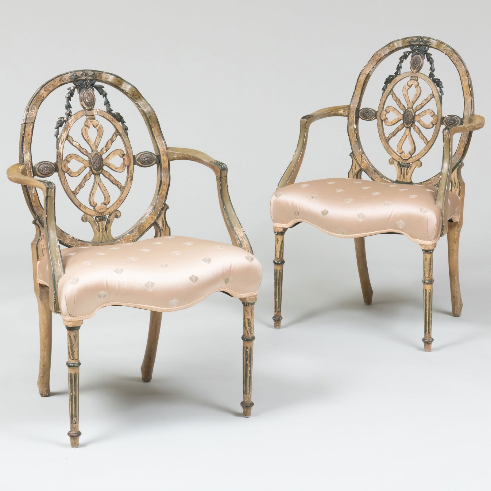 Pair of Edwardian Painted Armchairs (1 of 12)