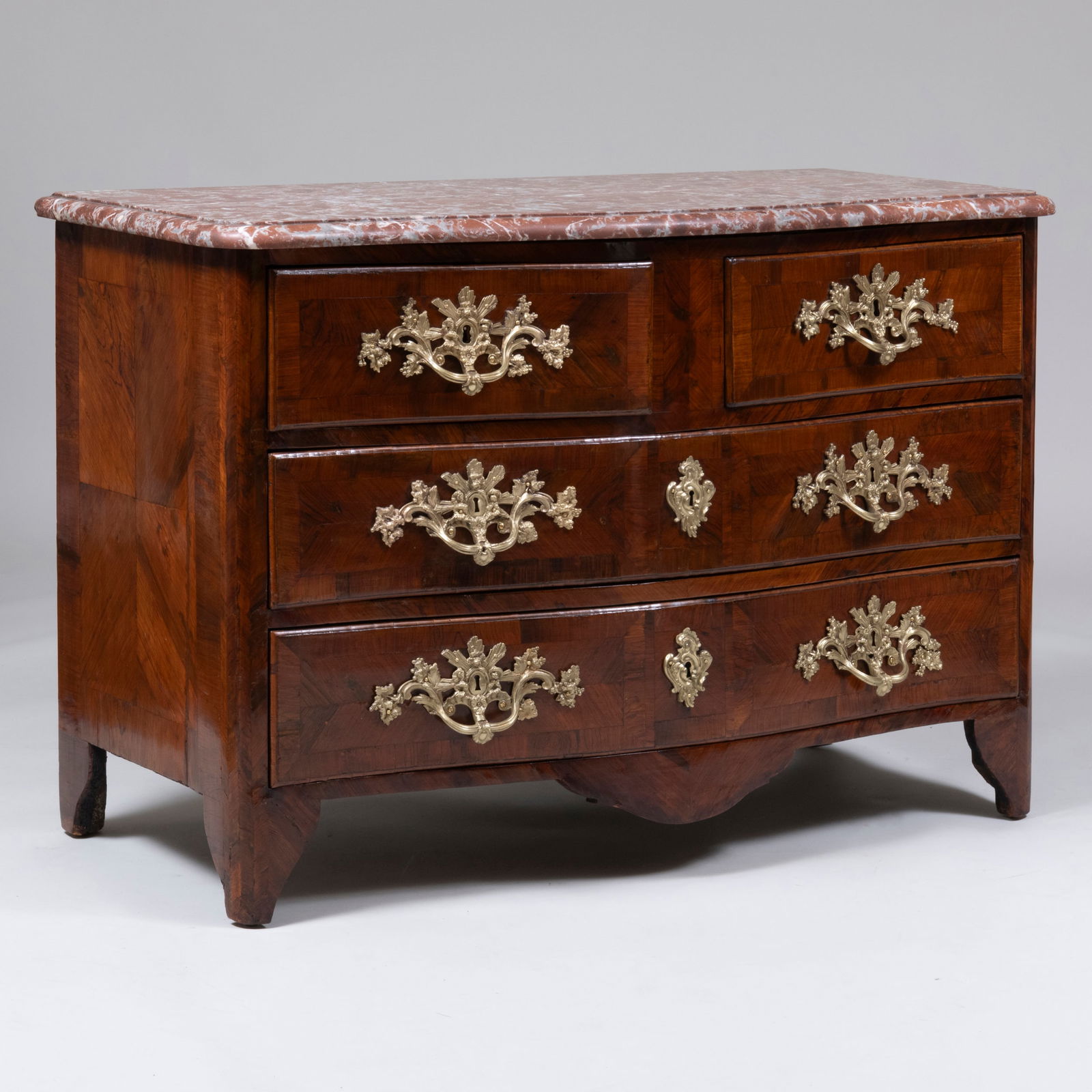 Régence Provincial Ormolu-Mounted Kingwood, Tulipwood and Walnut Parquetry Commode (1 of 10)