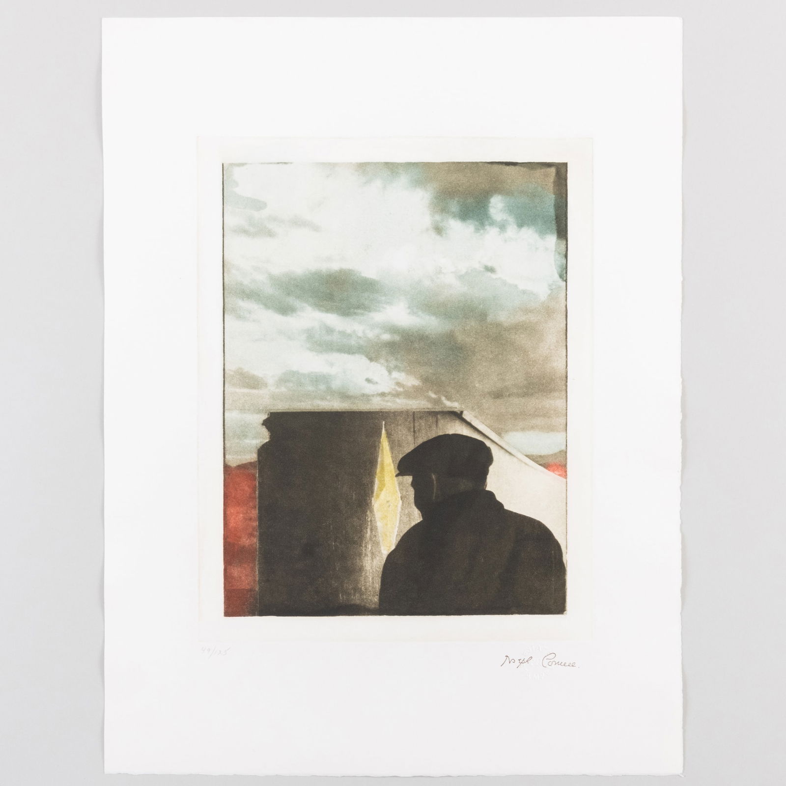 Joseph Cornell (1903-1972): Untitled (Landscape with Figure): Joseph Cornell (1903-1972): Untitled (Landscape with Figure) Heliograph in colors on wove paper, 1972, with the printed signature and estate blindstamp, numbered 49/125. 19 1/2 x 14 3/4 in. (sheet), u