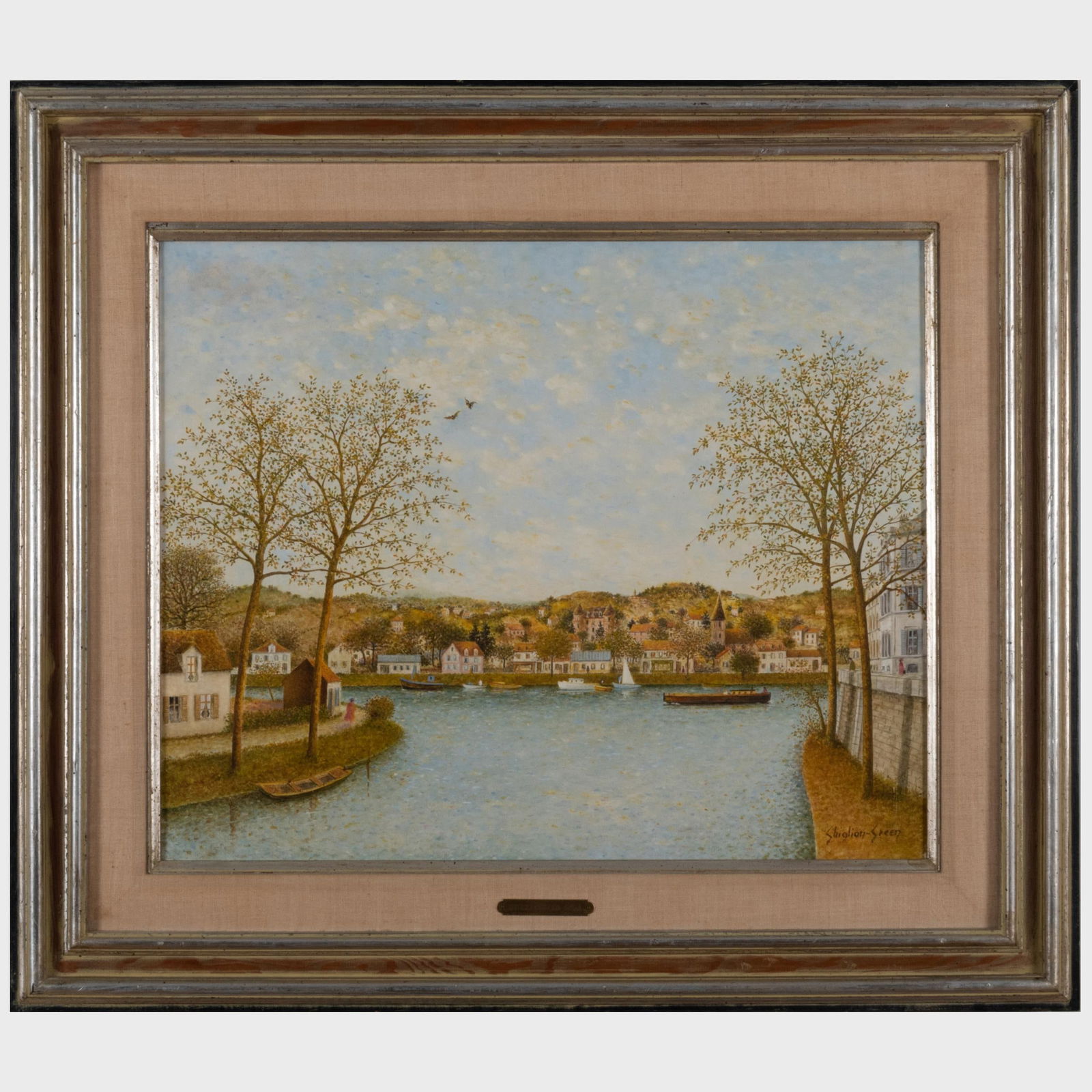 Maurice Ghiglion-Green (1913- 1989): Ville au confluent de deux rivieres (1 of 4)