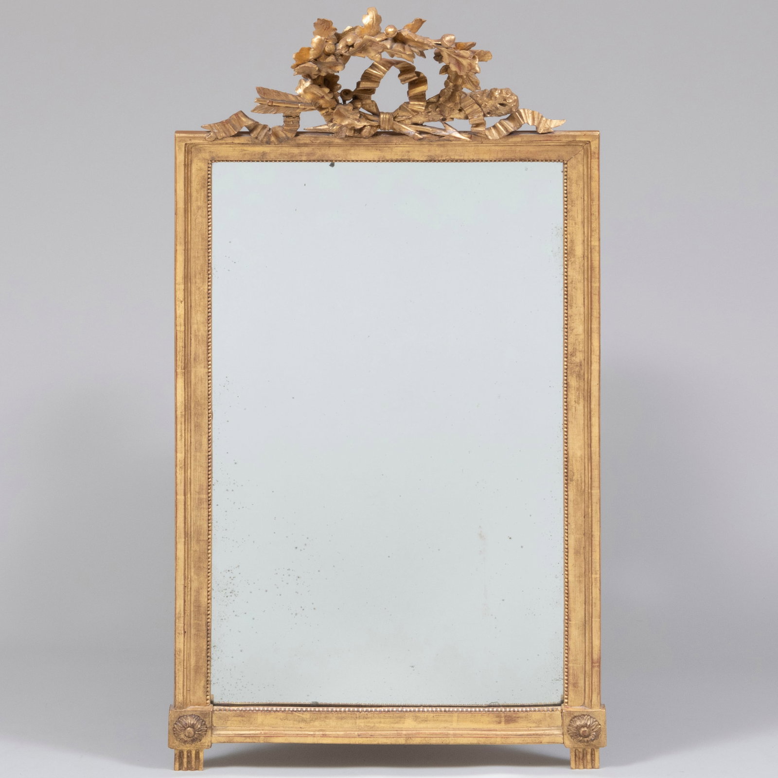Italian Neoclassical Style Giltwood Mirror: Italian Neoclassical Style Giltwood Mirror 4 ft. 8 1/4 in. x 27 1/2 in.