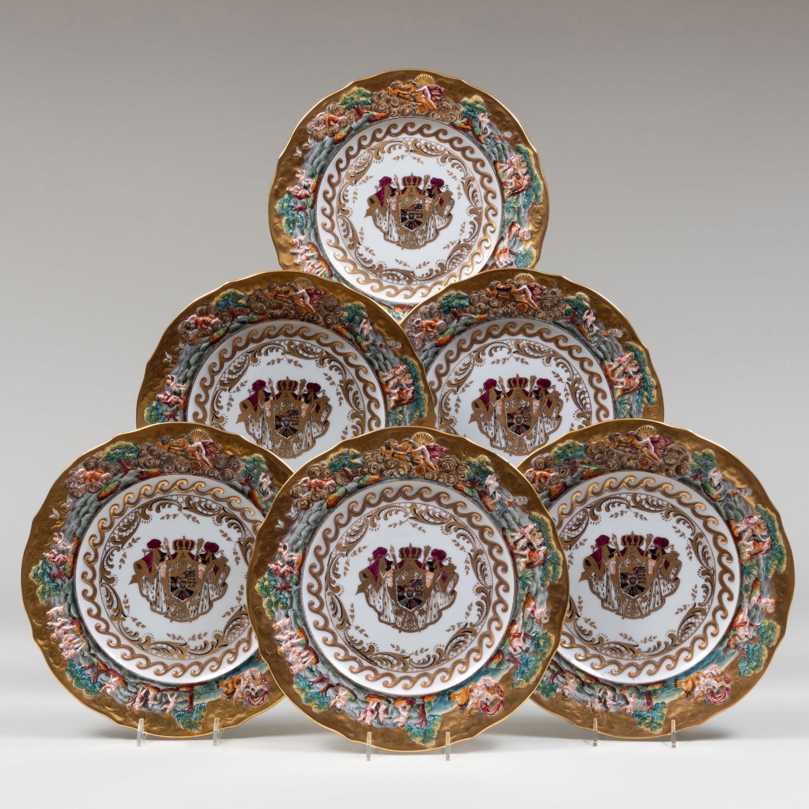 Set of Twelve Capodimonte Porcelain Dinner Plates (1 of 8)