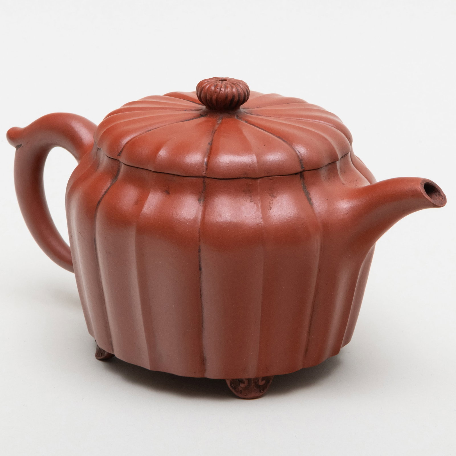 Chinese Yixing Red Pottery Chrysanthemum Teapot and Cover (1 of 9)