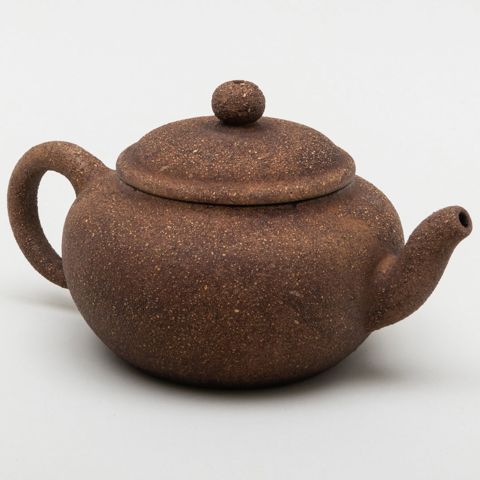 Chinese Rough Textured Yixing Pottery Globular Teapot and Cover (1 of 11)