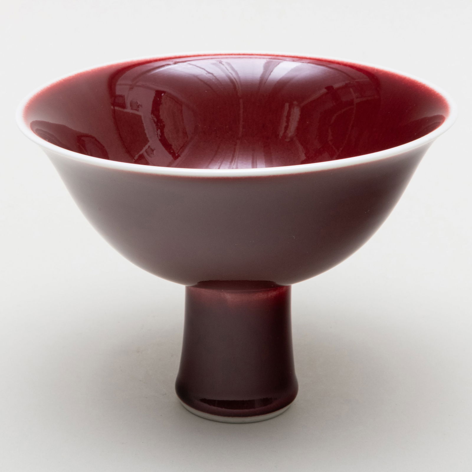 Chinese Copper Red Glazed Porcelain Stem Cup (1 of 5)