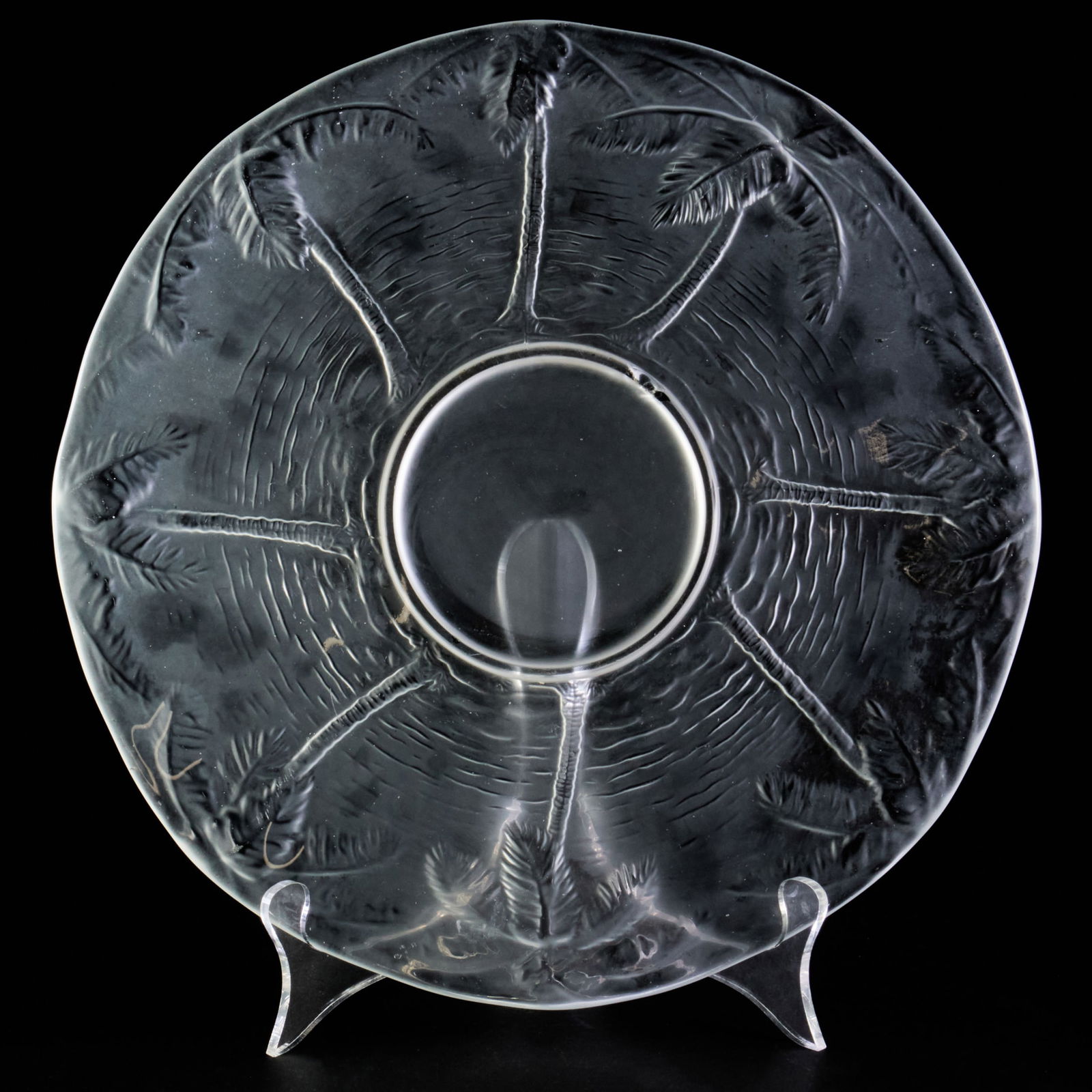 French Pressed Glass Service Decorated with Palm Trees (1 of 12)