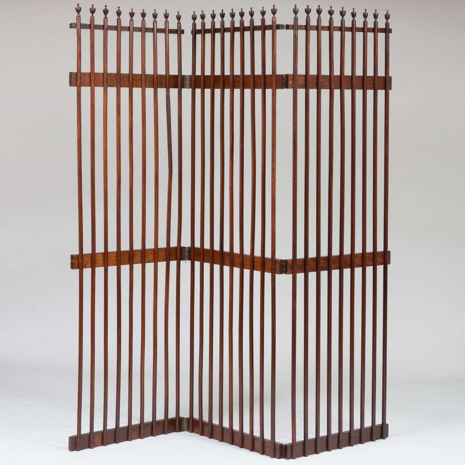 Modern Three Panel Stained Wood Screen (1 of 6)