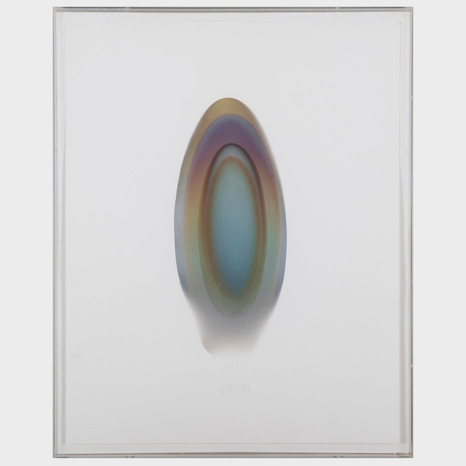 Larry Bell (b. 1939): Medium Eclipse: Larry Bell (b. 1939): Medium Eclipse Vapor drawing, 1983, signed 'Larry Bell' and dated lower center; together with the book Zones of Experience: The Art of Larry Bell. 28 1/2 x 22 1/2 in. (sheet), 30