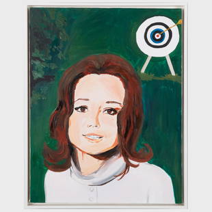 Karen Kilimnik (b. 1955): Bullseye: Karen Kilimnik (b. 1955): Bullseye Acrylic on canvas, 1996, unsigned. 24 x 18 in., 25 1/4 x 19 1/4 in. (frame). 303 Gallery, NY; The Collection of Gordon and Zanne Stewart.