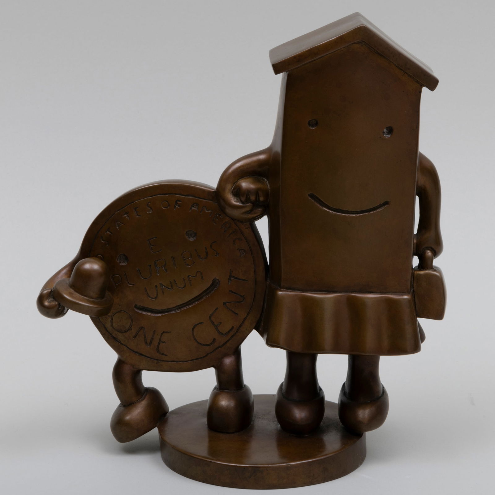 Tom Otterness (b. 1952): The Marriage of Real Estate and Money: Tom Otterness (b. 1952): The Marriage of Real Estate and Money Bronze, 1996, signed, dated and numbered 2/9 at bottom.10 x 9 1/2 x 4 1/2 in. Note: Our thanks to the artist for confirming the title and