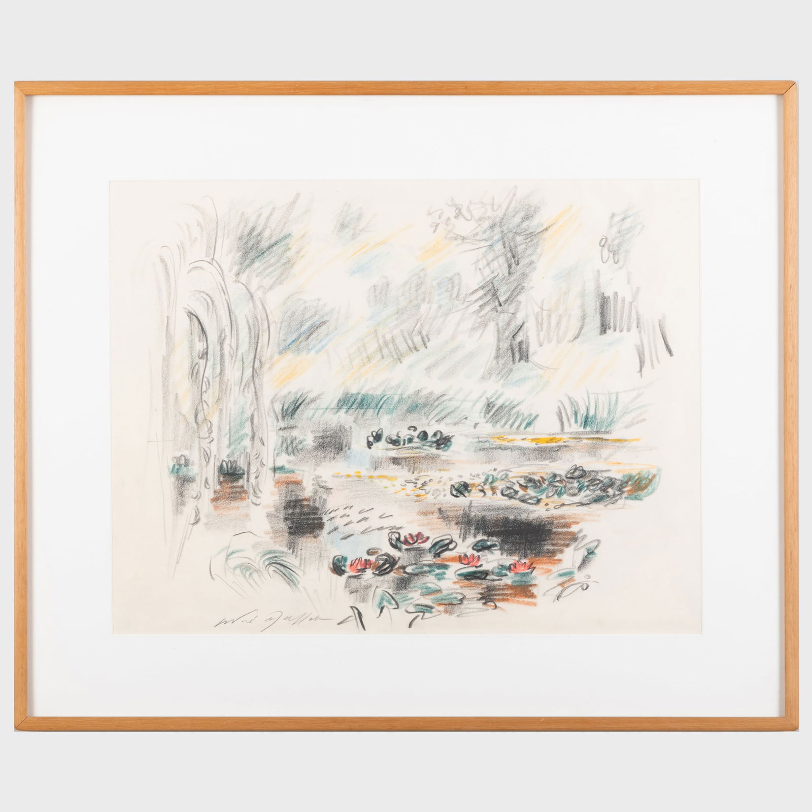 Attributed to Andra Masson (1896-1987): Untitled: Attributed to Andra Masson (1896-1987): Untitled Pencil and colored pencil on paper, signed 'Andre Masson' lower left. 16 x 20 1/2 in. (sheet), 22 1/2 x 27 in. (frame).