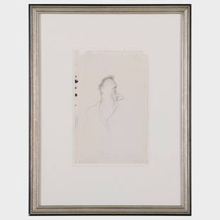 Richard Prince (b. 1949): George Bump: Richard Prince (b. 1949): George Bump Pencil on paper, 1970, signed 'Prince' and dated lower right, titled lower left. 8 1/2 x 5 1/2 in. (sheet), 15 3/4 x 12 in. (frame). Note: This work was given by