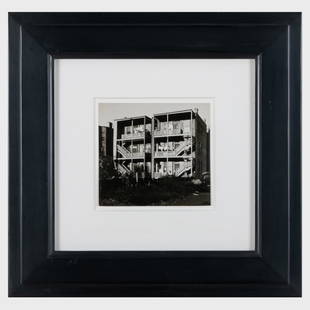 Walker Evans (1903-1975): Facade, from Chicago Portfolio: Walker Evans (1903-1975): Facade, from Chicago Portfolio Bromoil gelatin silver print, 1947, with the artist's inkstamps on the reverse. 6 3/8 x 7 in. (sheet), 18 x 18 1/2 in. (frame). The Collection