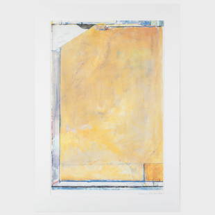 After Richard Diebenkorn (1922-1993): Untitled: After Richard Diebenkorn (1922-1993): Untitled Offset print after the painting from 1985, signed in pencil. 34 x 21 1/2 in. (sight), 40 1/2 x 28 1/2 in. (frame). The Collection of Gordon and Zanne Ste