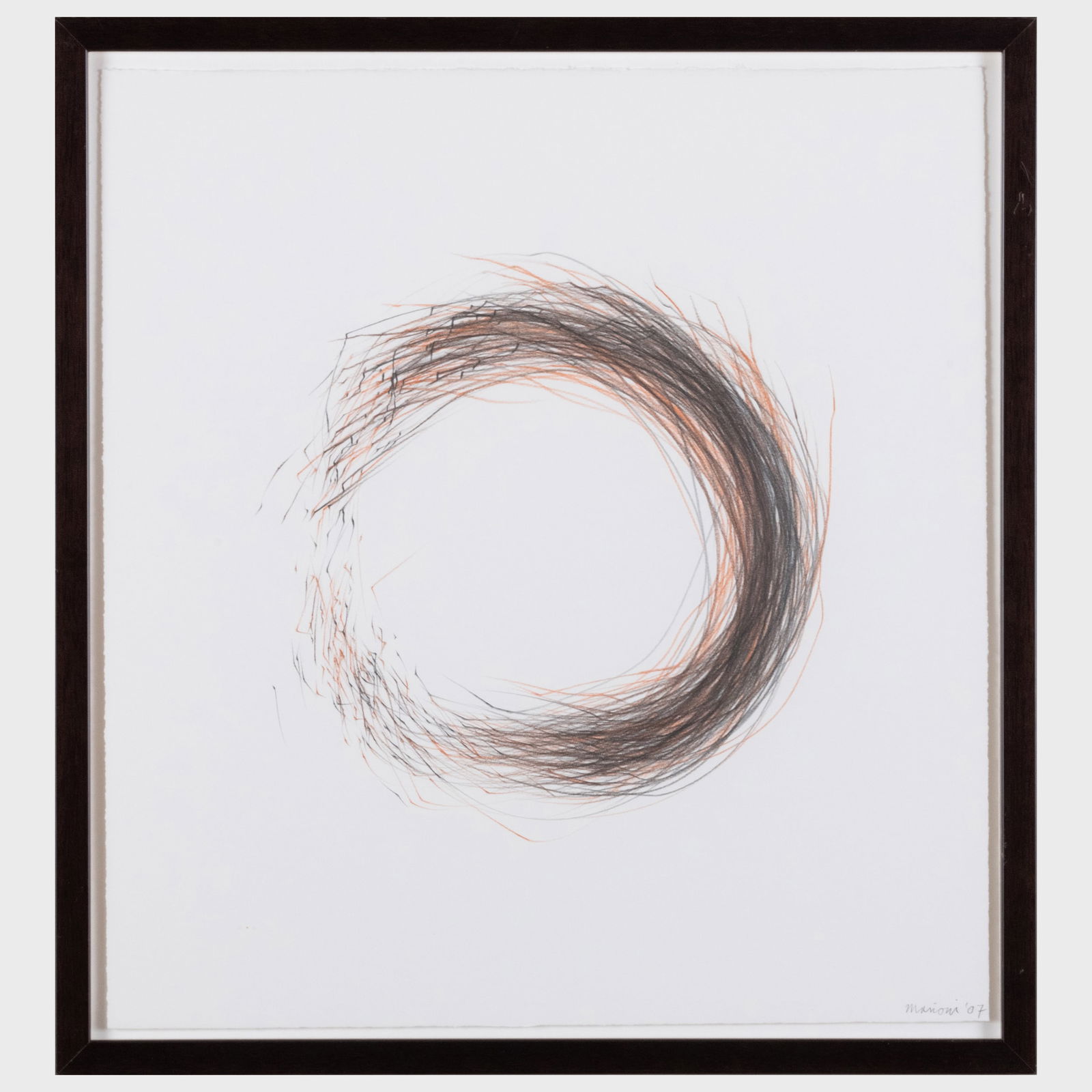 Tom Marioni (b. 1937): Year of the Circle: Tom Marioni (b. 1937): Year of the Circle Colored pencil on paper, 2007, signed 'Marioni' and dated lower right. 20 x 18 3/4 in. (sheet), 22 1/2 x 21 in. (frame). Margarete Roeder Private Collection.