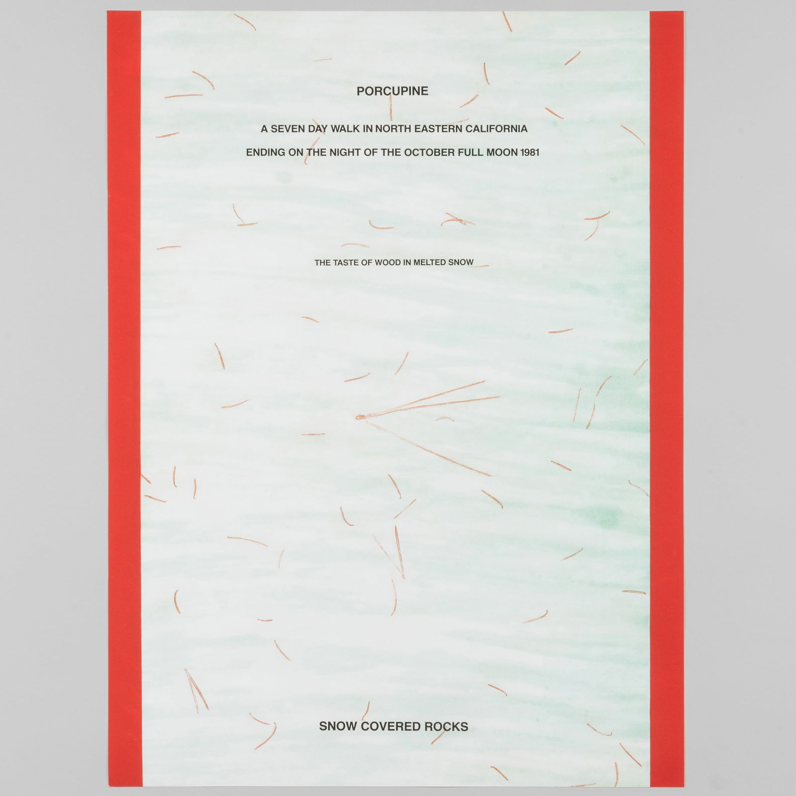 Hamish Fulton (b. 1946): Porcupine (1 of 7)