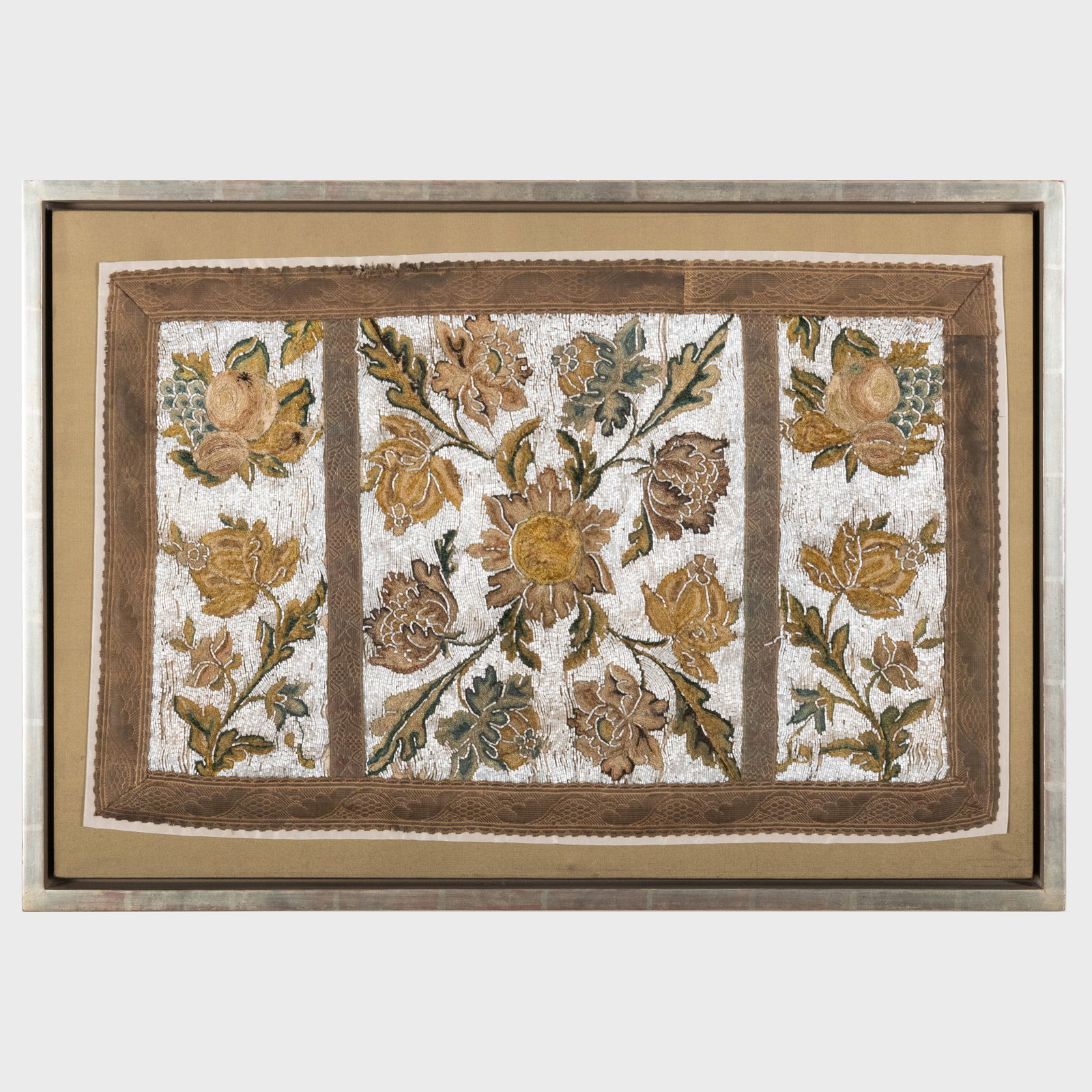 Beadwork Panel of Flowers within Velvet Borders (1 of 5)