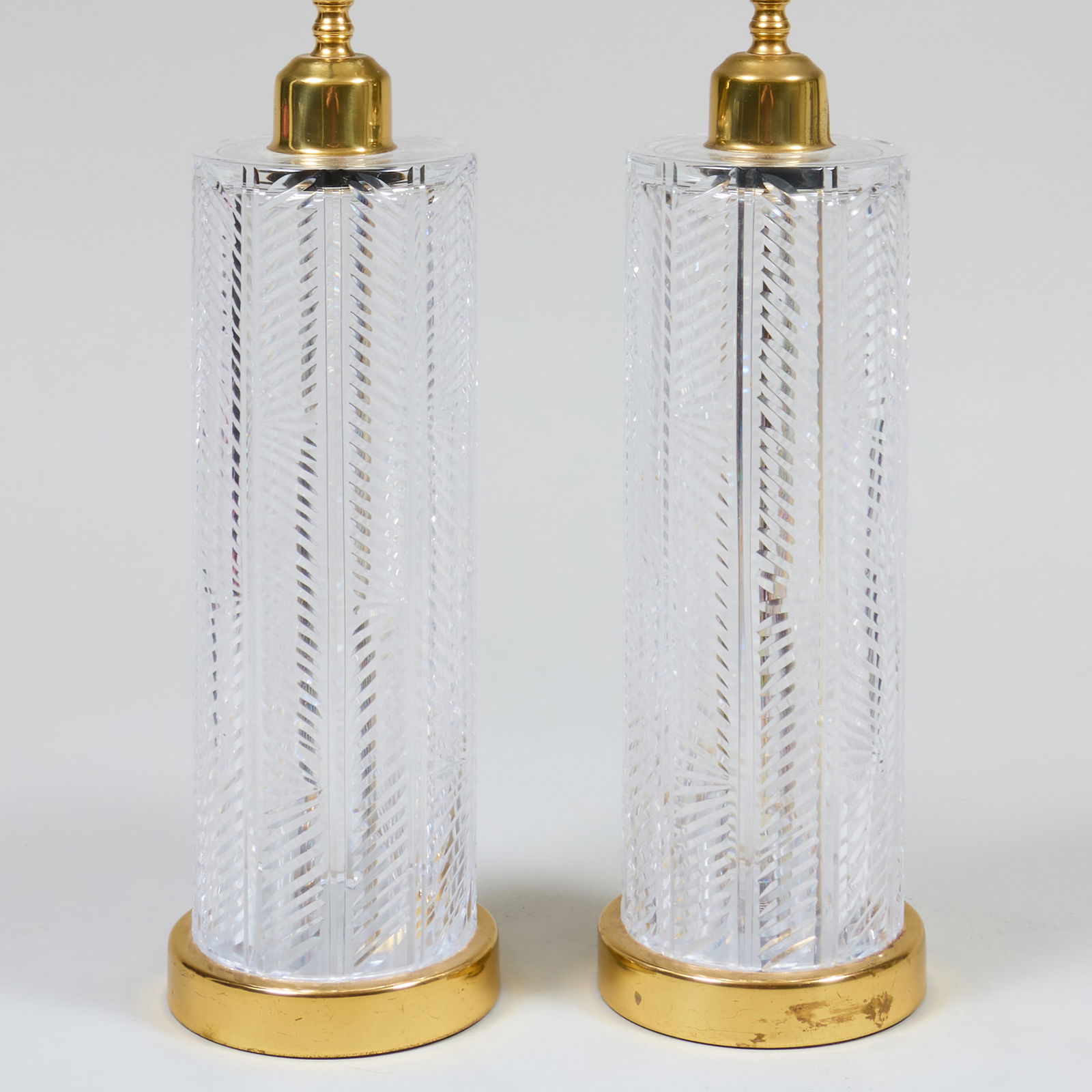 Pair of Brass Mounted Cut-Glass Table Lamps (1 of 5)