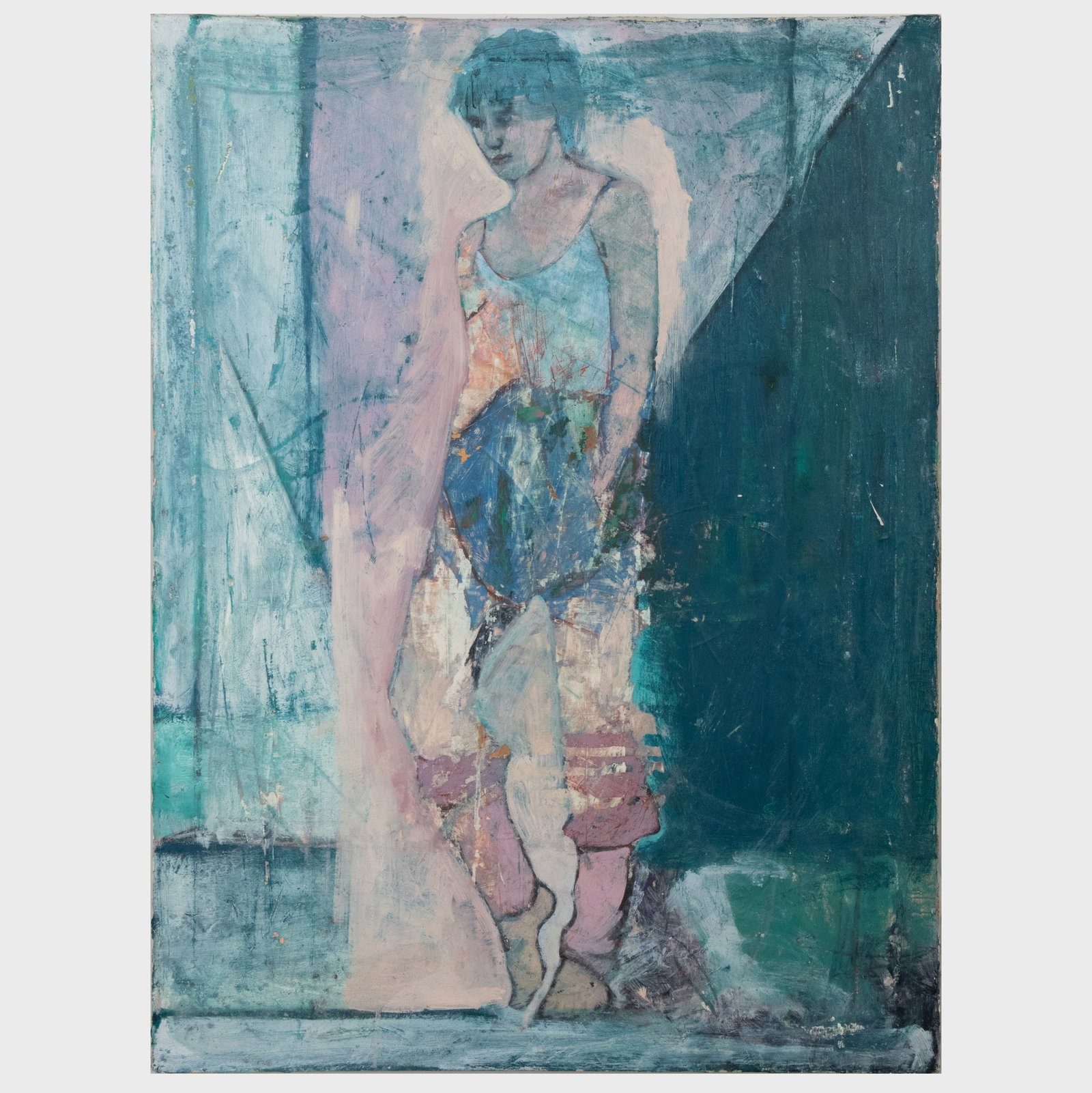 20th Century School: Dancer: 20th Century School: Dancer Oil and gouache on canvas, unsigned. 40 x 30 in., unframed.