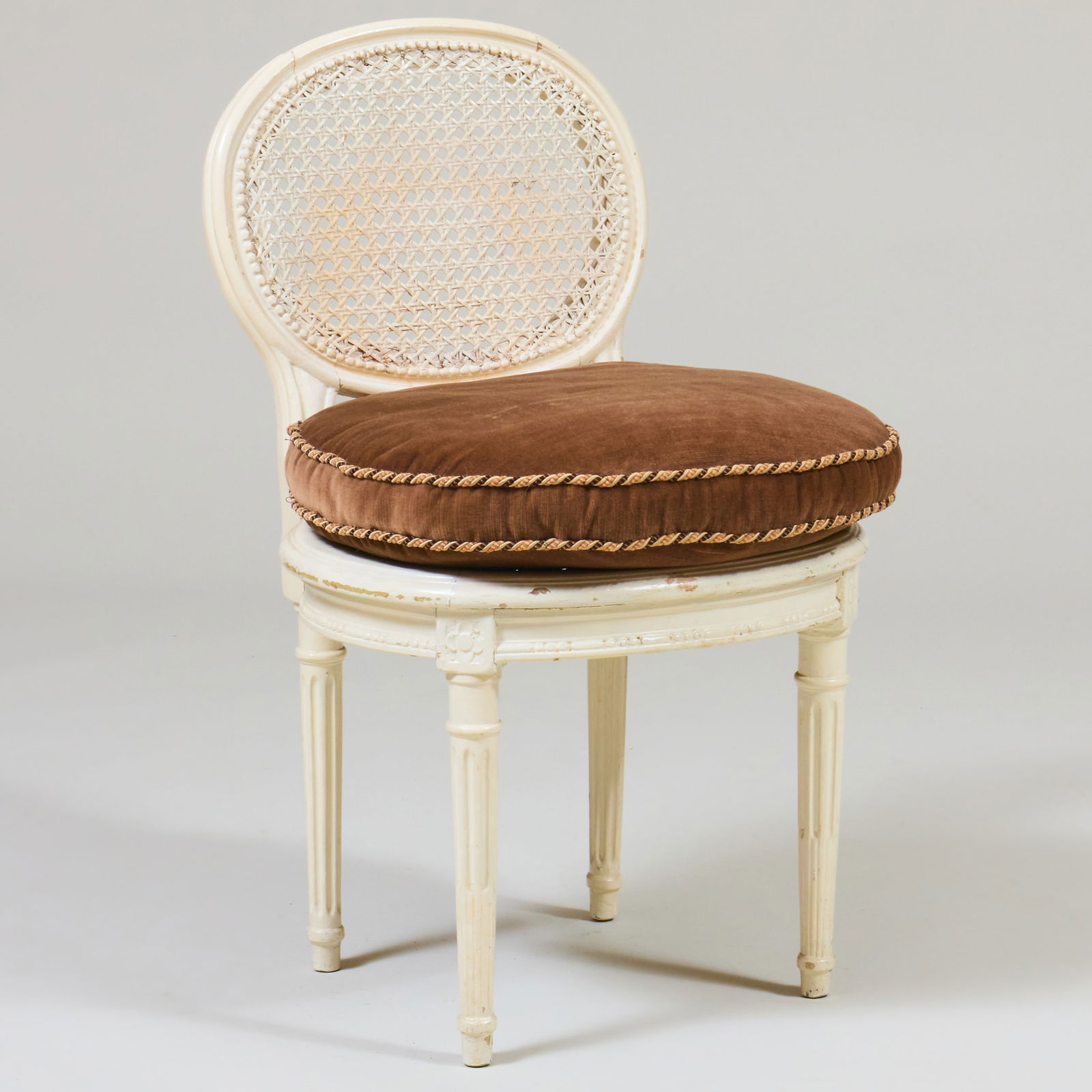 Small Louis XVI Style White Painted and Caned Side Chair (1 of 7)